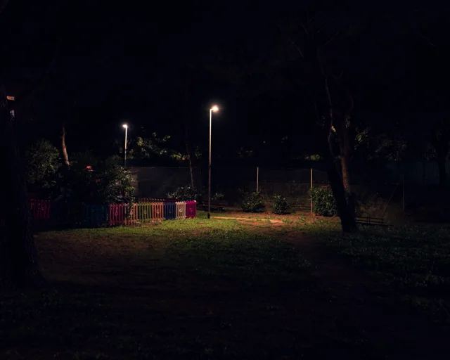 Il parco dopo il tramonto